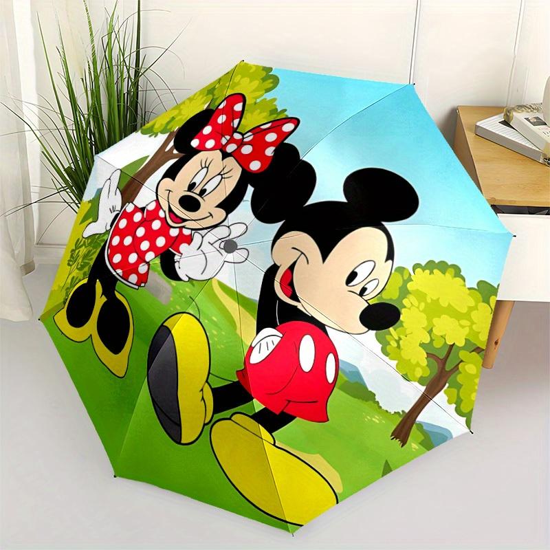 1pc Mickey, Minnie Automatic Folding Umbrella - Portable Foldable Design with 8 Ribs, Durable Plastic & Iron Frame, Sturdy Ribsy250725014