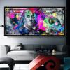 Inspirational Colorful 100 Dollar Poster Print Graffiti Cash Bill Money Canvas Paintings Bedroom Office Decor Wall Art Picture