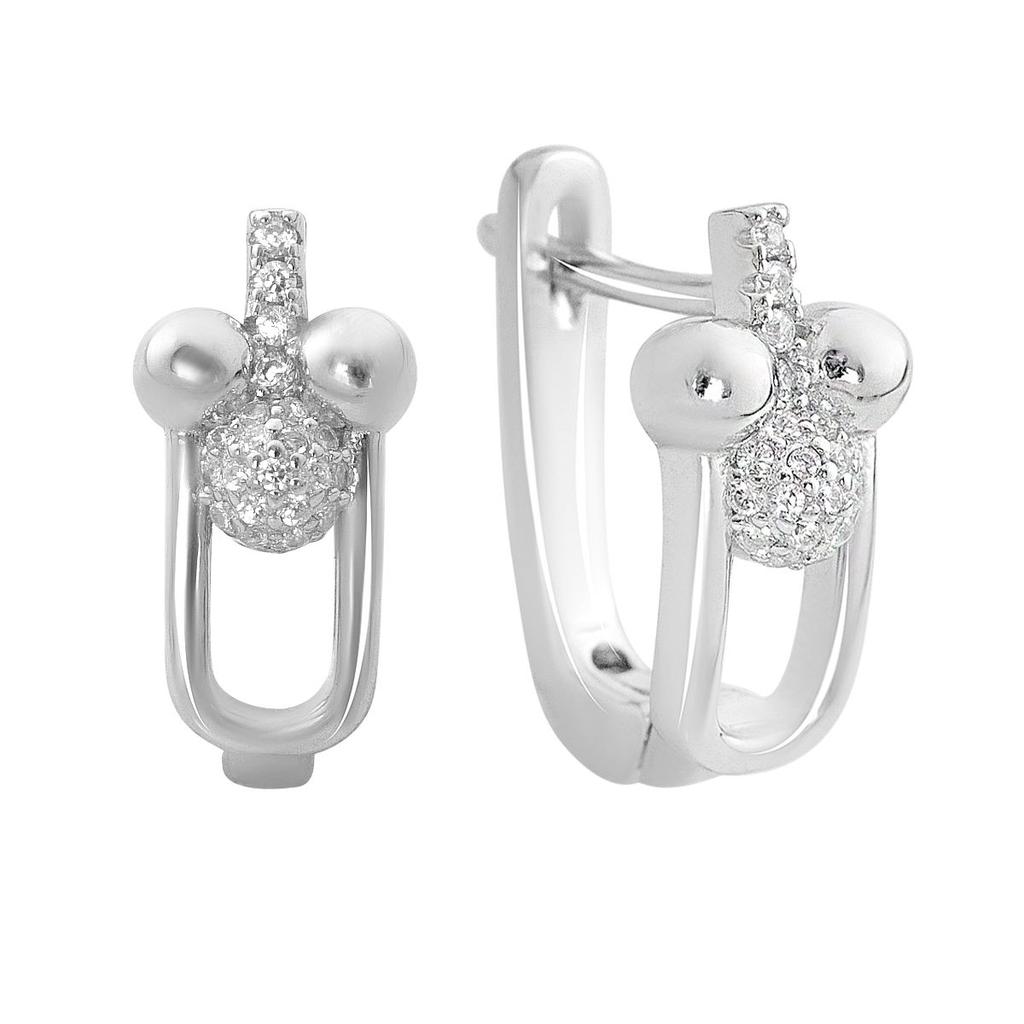 Silver Earrings with Cubic Zirkonia (2160786)