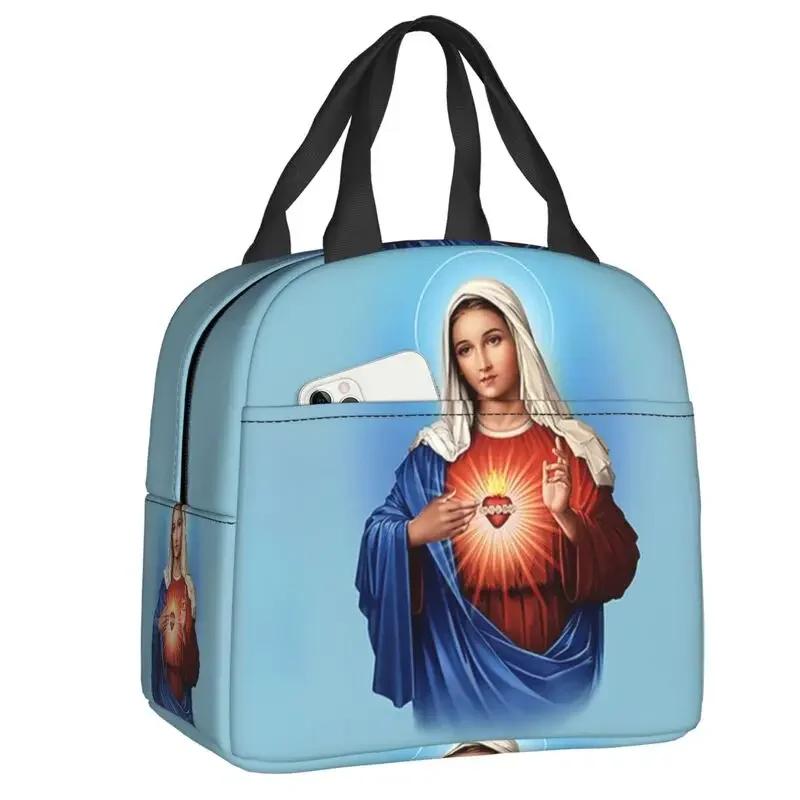 Сумка-холодильник с изображением Девы Марии для кемпинга, католическая, термоизолированная, для ланча, бенто-бокс, контейнер для еды для женщин и детей, сумки-тоут