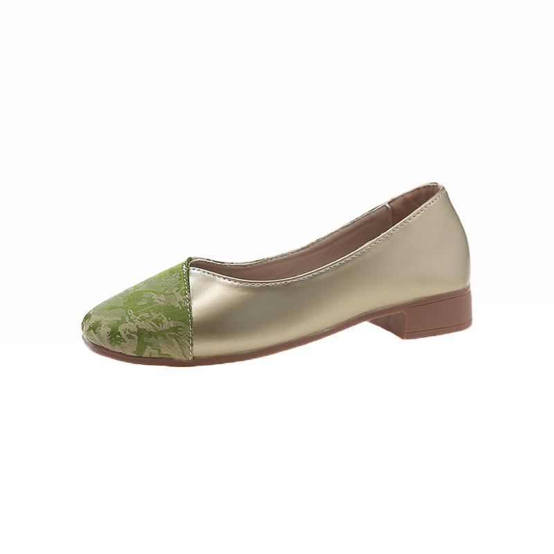 2024 Новый стиль удобные женские туфли на каблуке с квадратным носком и толстым каблуком и слипонами в тон Zapatos Mujer