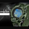 Men's Camouflage Digital Chronograph Watch with Waterproof ABS Case for Outdoor Use (Green)