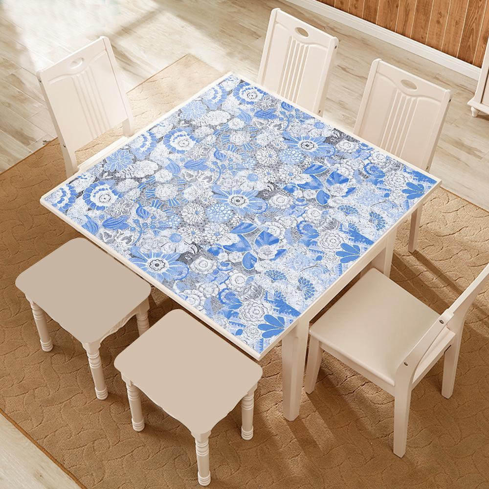 10pcs Bohemian Blue Tiles Wall Sticker Kitchen Backsplash Wardrobe Bathroom Renovation Peel & Stick Waterproof Art Wall Decals