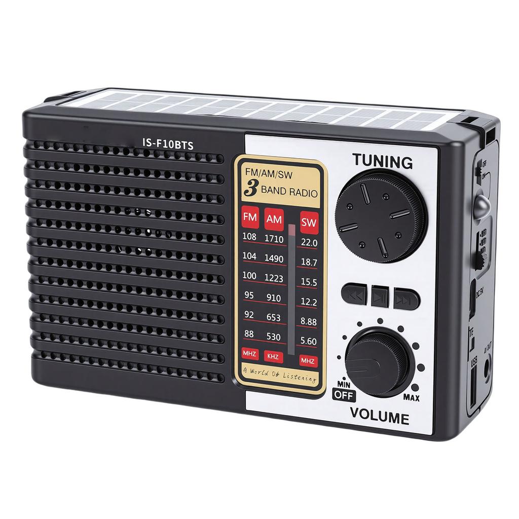 Портативное солнечное радио AM FM SW со светодиодной подсветкой, цифровой динамик, USB-зарядка, солнечное аварийное радио для кемпинга, пеших прогулок