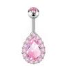 Stainless Steel Zircon Navel Ring Colorful Body Piercing Jewelry Fashion Belly Button Ring  Girl