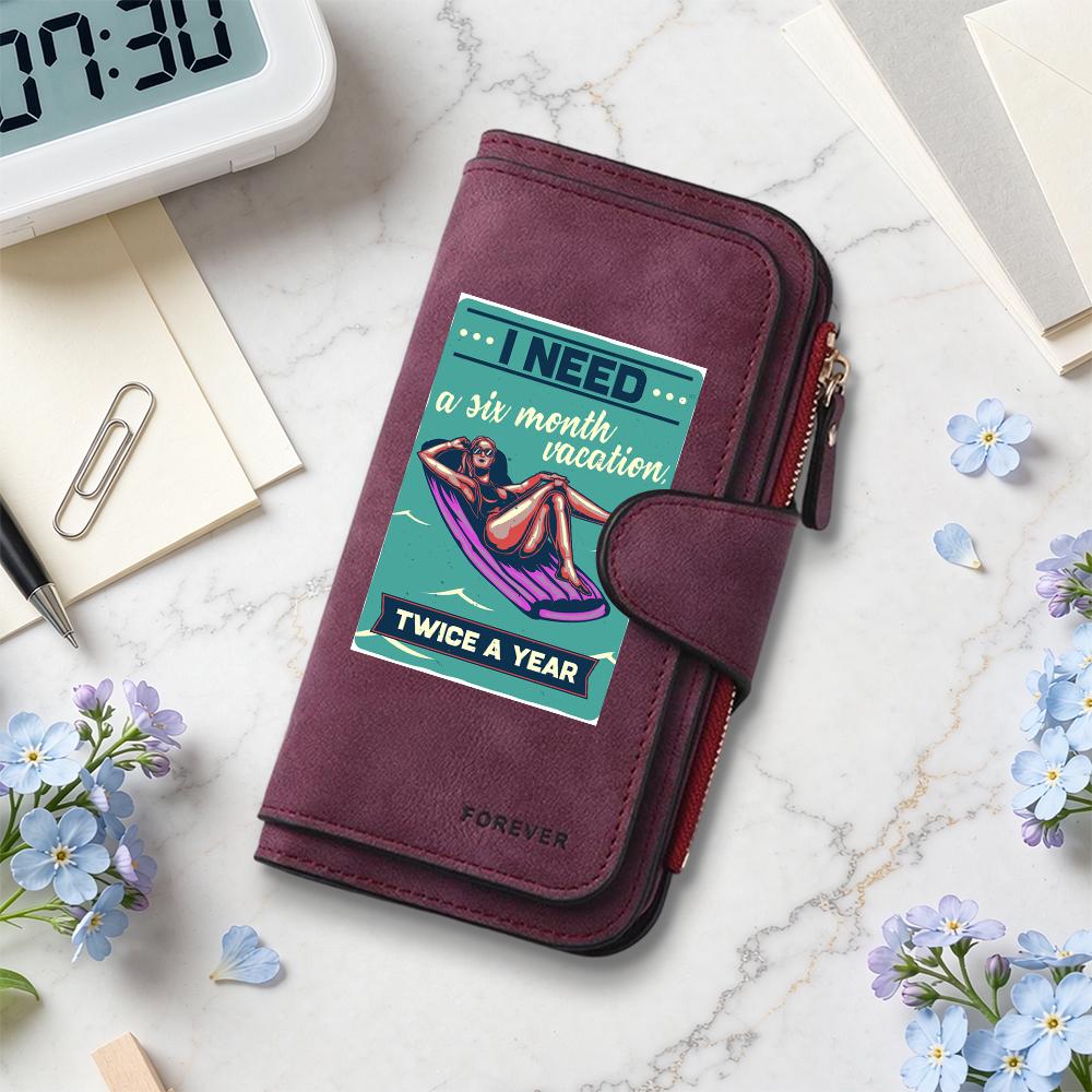 Stylish Printed Long Wallet Leisure Portable Card Cash Holder Fashion Daily Use Purse