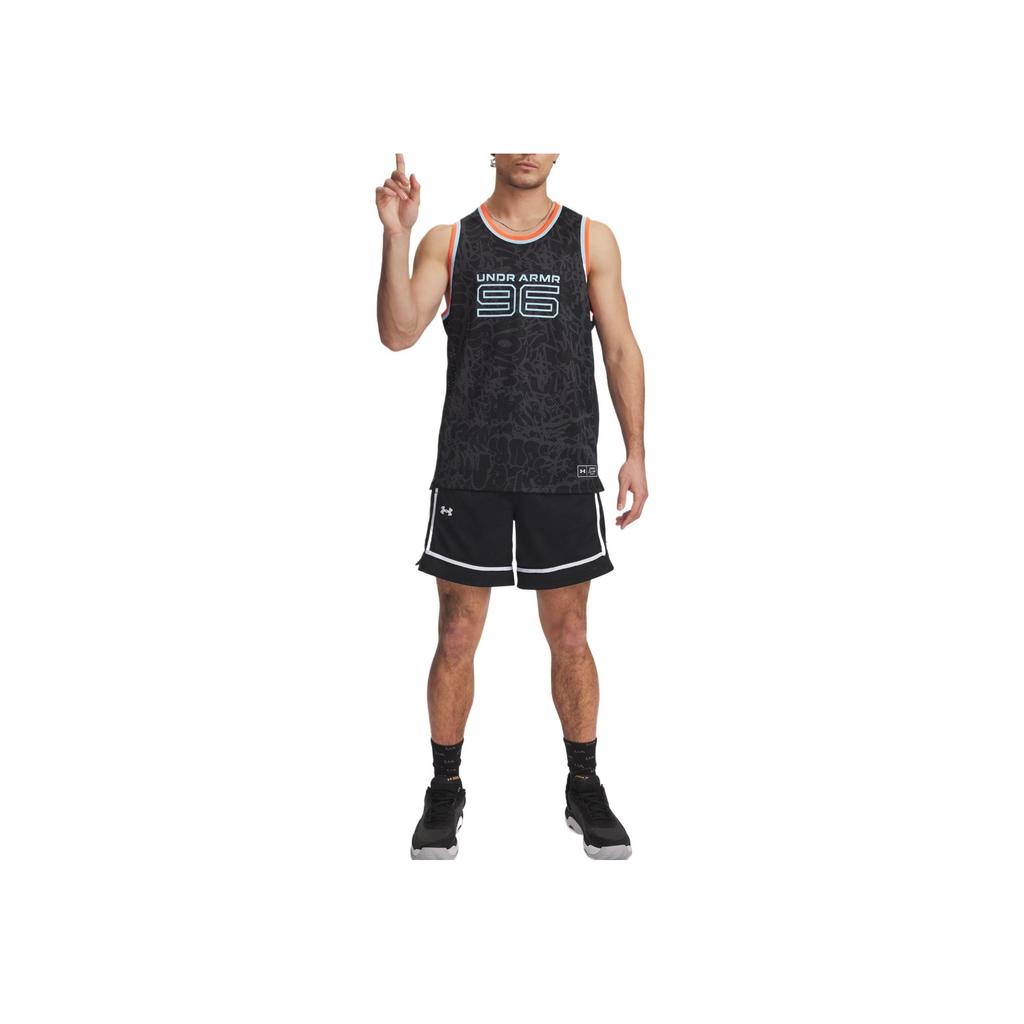 Under Armour Zone Pro Удобные Модные Универсальные Трендовые Однотонные Шорты с Буквами Повседневные Мужские шорты Черные 6000366-001