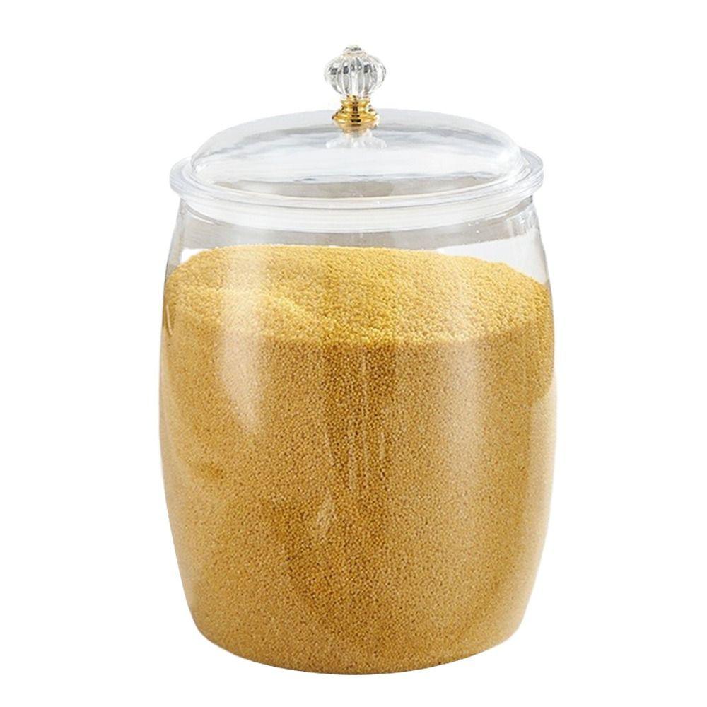 Moisture-Proof Canister Jar Wide Mouth Rice Storage Bucket Durable Sealed Can Kitchen