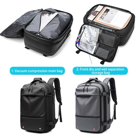 Вакуумный рюкзак для путешествий, 60 л, большая вместимость, водонепроницаемая ткань Оксфорд, с разделением на влажную и сухую погоду, для езды на велосипеде на открытом воздухе, рюкзак для делового самолета