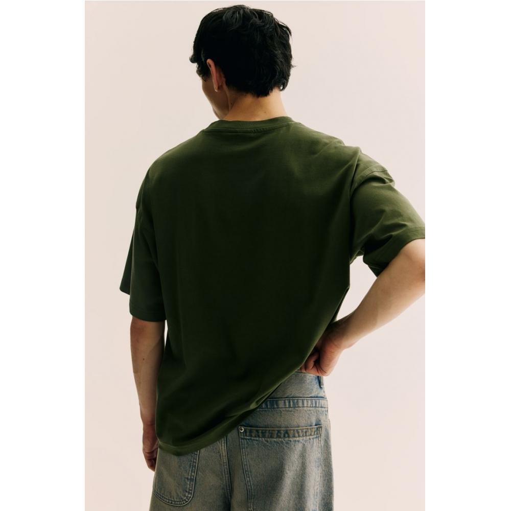 H M Oversized FiT T sHirT kHaki Green