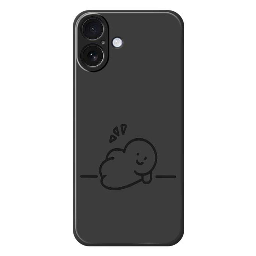 For iPhone 17 Case Stick Figure Pattern Printing Straight Edge TPU Phone Back Cover