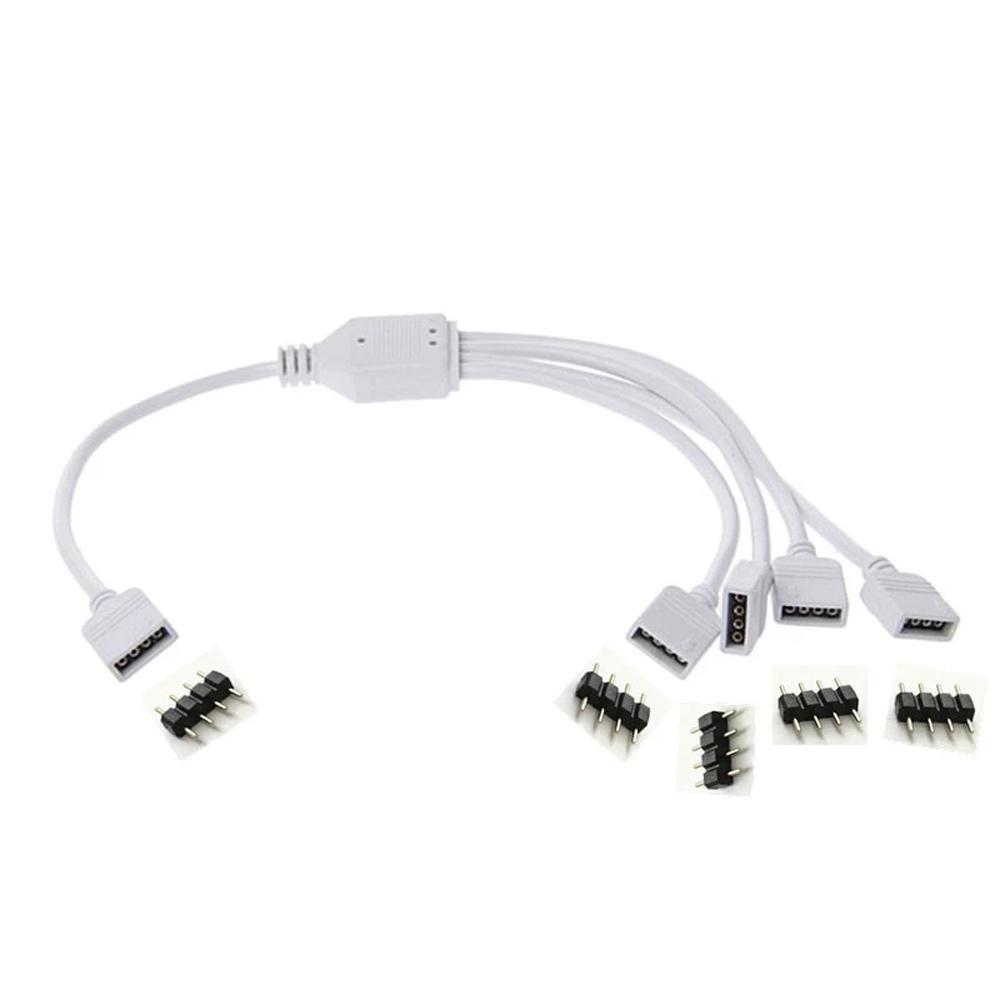 Разъем для светодиодной ленты, female, для 5050 3528, 4-контактный разветвитель, RGB-разъем, 4-контактный RGB-разветвитель, RGB-удлинитель
