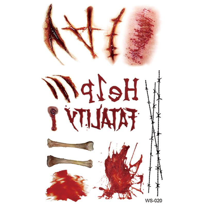 Водонепроницаемые реалистичные тату-наклейки на Хэллоуин