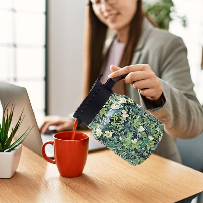 Винтажный термос для чая с цветочным узором и встроенным ситечком 1000 мл, цветочный чайник, тушеный чайник, бутылка для воды с разделением чая