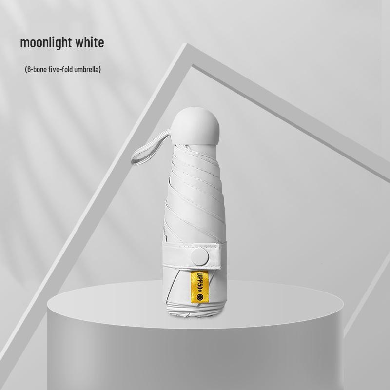 Компактный складной зонт с защитой от УФ-лучей и черной подкладкой