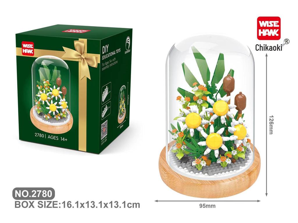 Micro Particle Building Blocks: Sunflower and Rose Bouquet for Valentine's, Qixi, Teacher's Day, and Christmas.