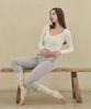 Женская одежда для йоги Debiweeo Devi-T0126-White Pilates Джули Складки Длинный рукав