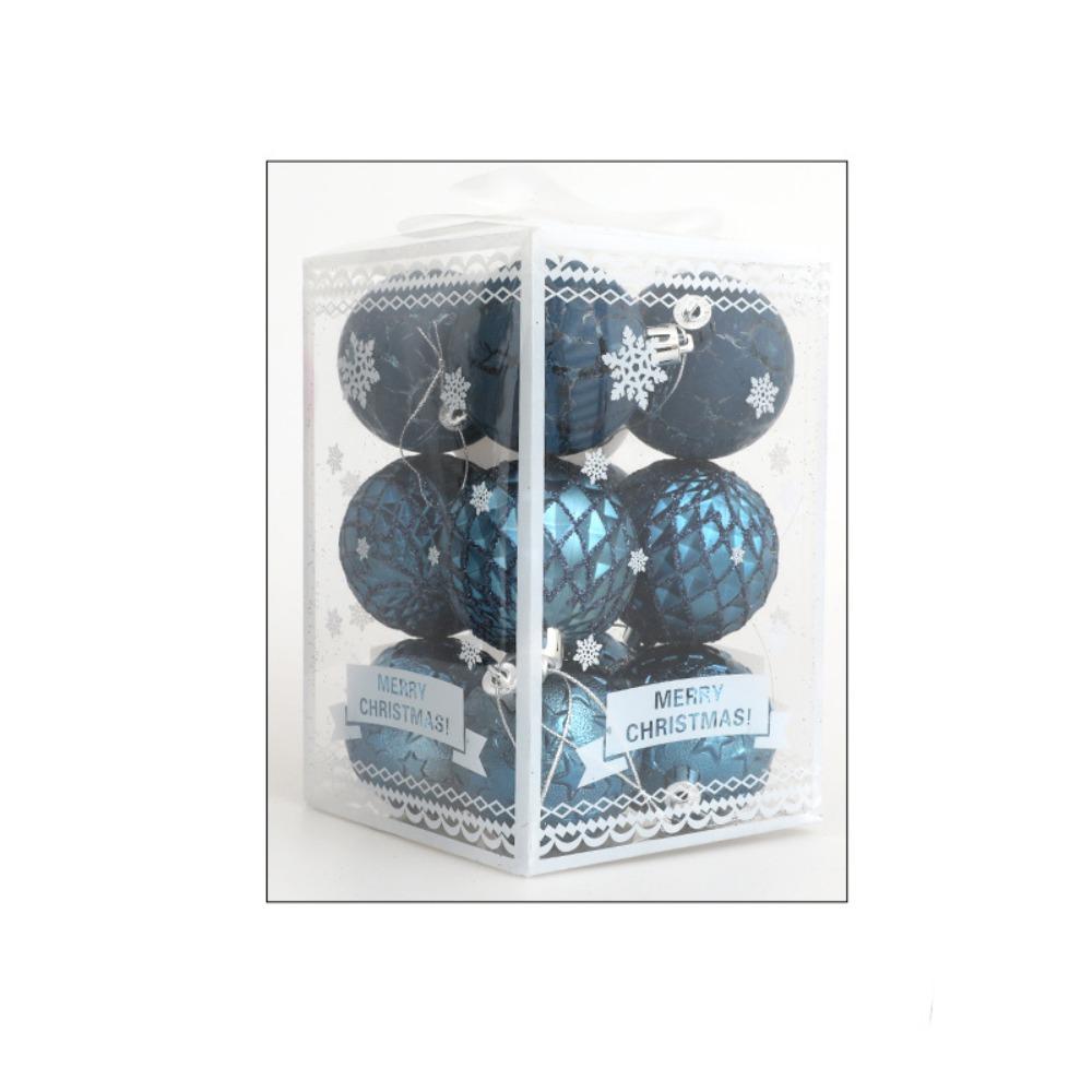 12pcs Creative Christmas Tree Pendant 6/8cm Hanging Ornament Crafts Christmas Ball Set Holiday