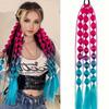 Fashion Women Kids Bubble Ponytail Extension Colored Hair Extensions Handmade Braided Ombre Crazy Hair Day Accessories