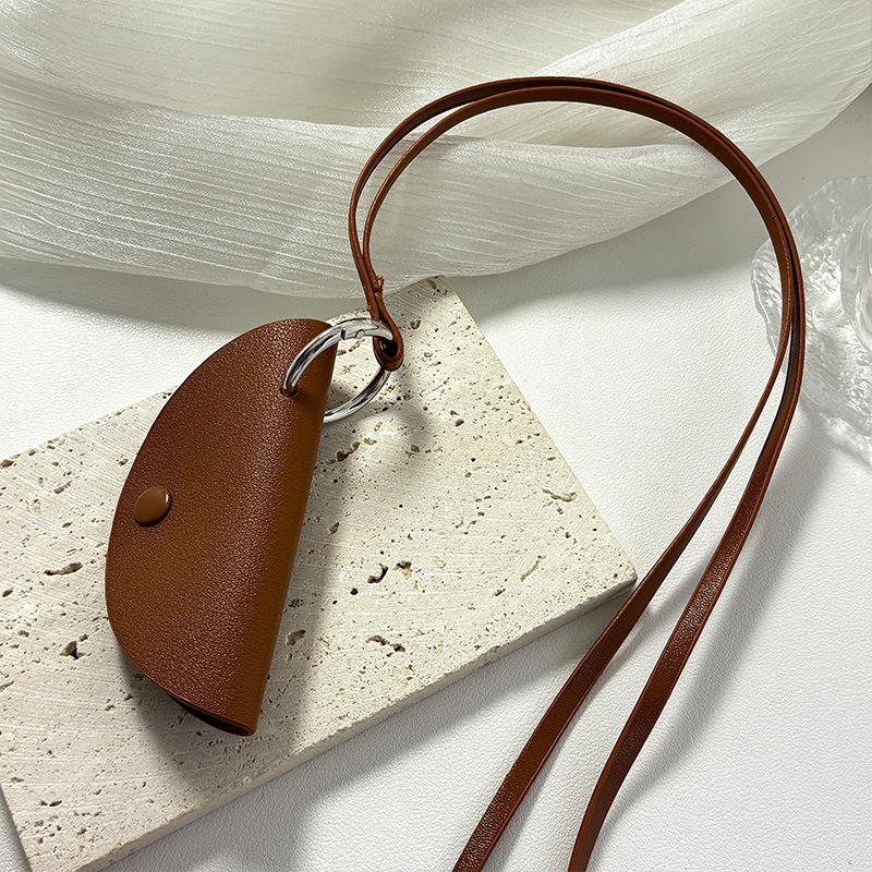 Подвесной шейный ключ-полумесяц, подвеска на цепочку для свитера для женщин и девочек, простое длинное кожаное ожерелье с защитой от потери, подарки