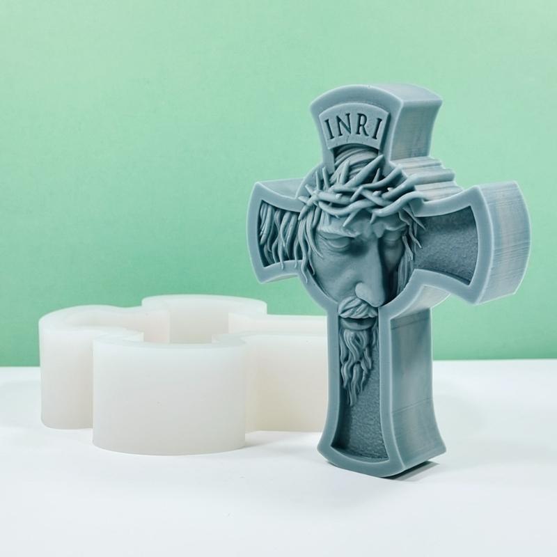 Силиконовая форма для свечей «3D Девы», формы для смолы «Крест», DIY для изготовления ароматических свечей, гипсовая форма для религиозных энтузиастов