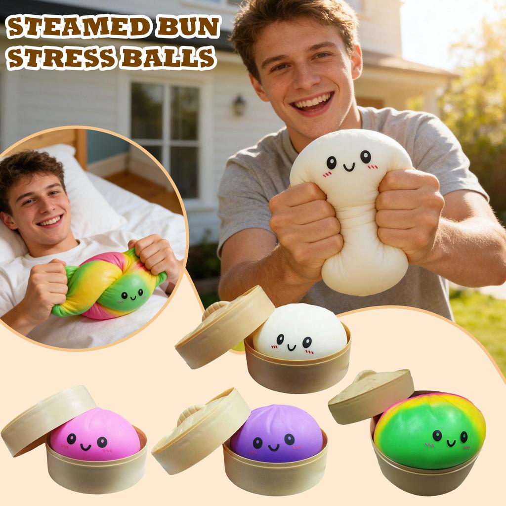 Extra-large Simulated Steamed Bun Toy Stress Relief Flour Ball Slow Prank Stress Relief Toy(1PC)