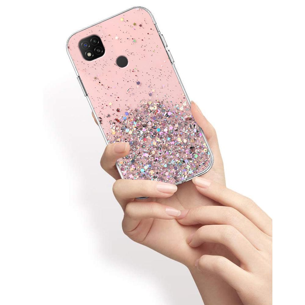 Case for Xiaomi Redmi 9C, Glittery, pink