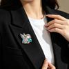 Rhinestone Goat Lapel Pin Enamel Animal Brooch Christmas Sheep Lamb Brooch  Party