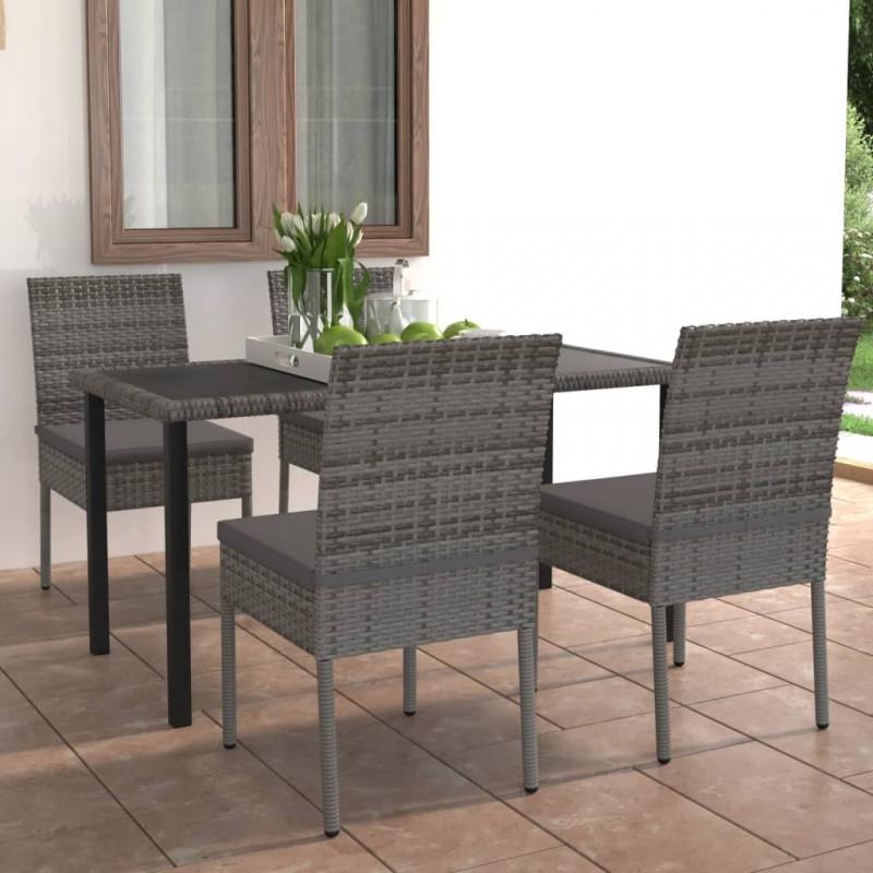 Day and Night - Day and Night Garden Dining Set 5 Pieces Gray Synthetic Rattan