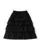 Kijiko Ke702-Frill Cancan Midi Skirt Black