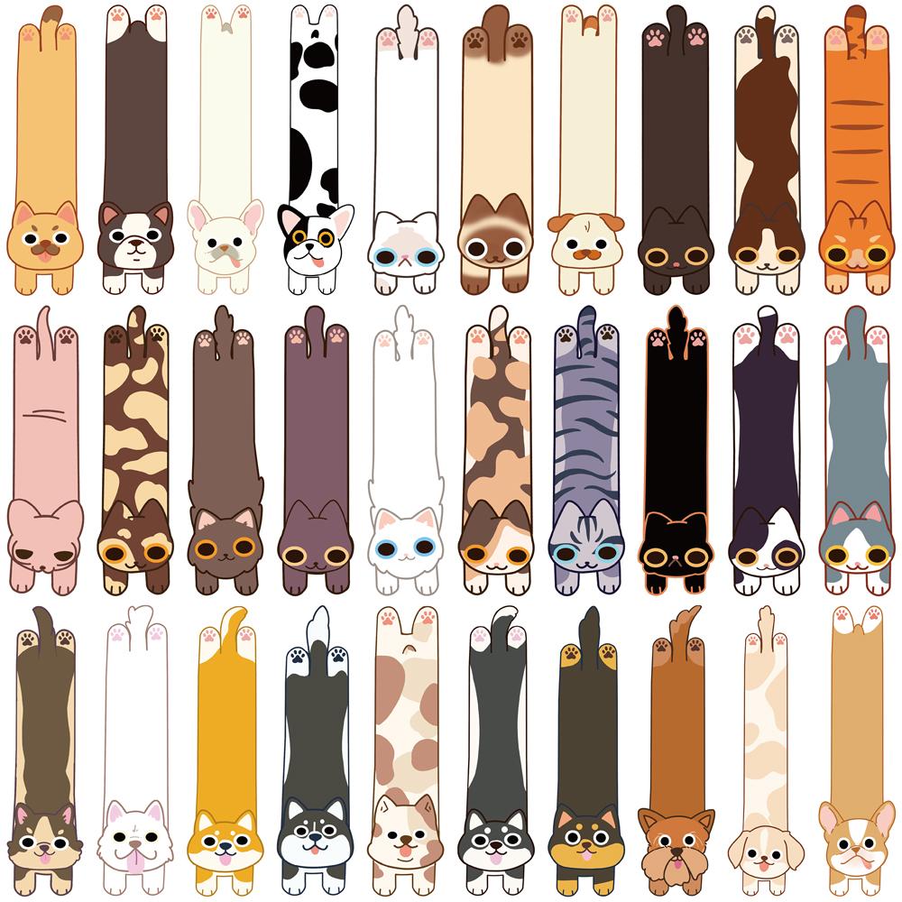 30PCS Cat and Dog Bookmarks Bookmark Reading Books Tagging Paper Bottle Skateboard Luggage DIY Students Aesthetic Gift Bookmarks
