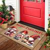 Plaid Gnome Merry Christmas Rug front door backyard garden cabin terrace household decorative floor mat gift  welcome mat