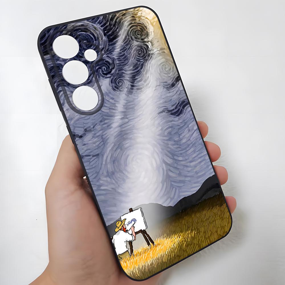 Чехол для телефона с картиной Ван Гога маслом Для Samsung S26 Ultra S25 Edge Ultra S23 S22 S21 S20 Ultra Plus S24 Fe Стеклянная крышка