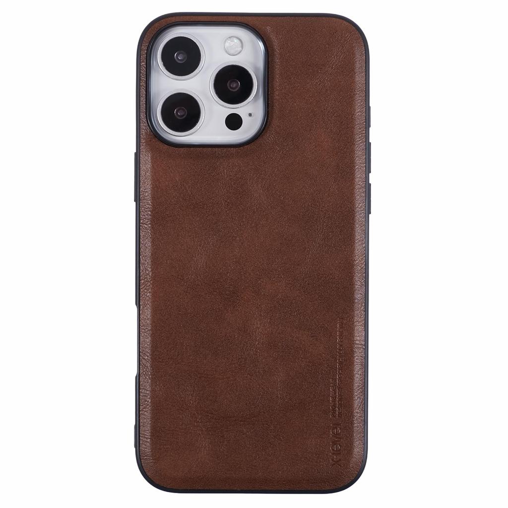 Bojue-3 Series For iPhone 16 Pro Case Leather Coated PC+TPU Anti-Scratch Protective Cover