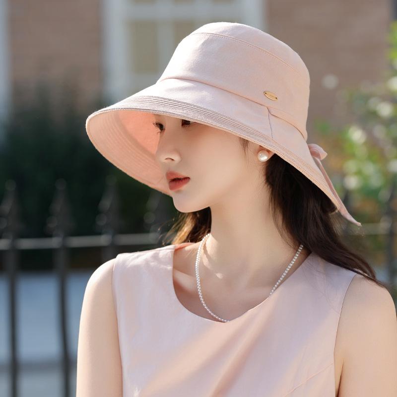 Новая летняя шляпа женская высококлассная солнцезащитная шляпа однотонная универсальная панама дорожный козырек