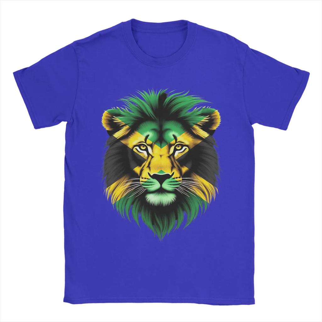 Jamaica Flag Lion Face T Shirt Summer Jamaica Lovers Tshirts Cotton Breathable Oversize Top Tees Short Sleeve Vintage Tops