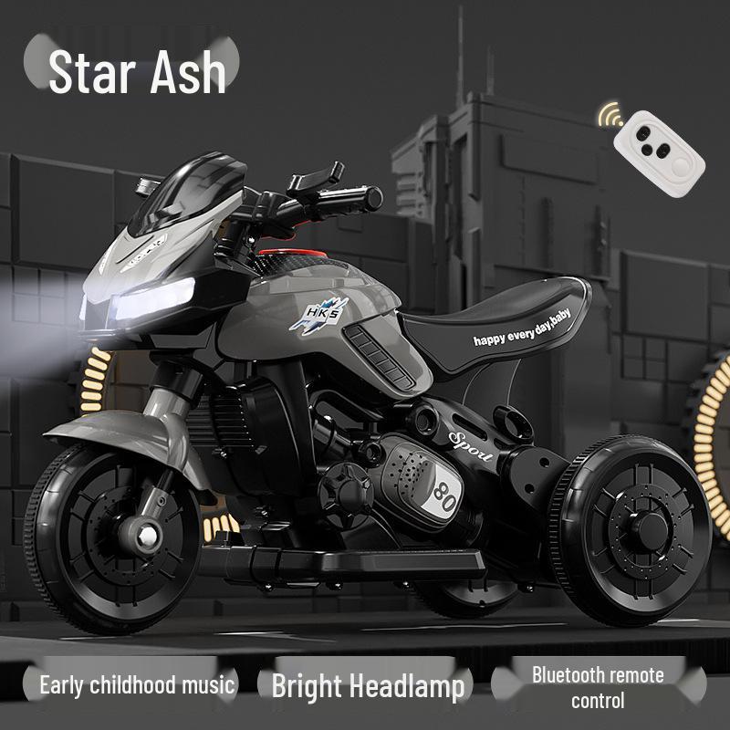 Детский электрический трехколесный велосипед: Игрушечный мотоцикл с аккумулятором и дистанционным управлением для мальчиков и девочек