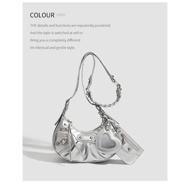 2024 Трендовая высококачественная сумка-подмышка с заклепками: Универсальные модели: для ношения в руке, на плече и через плечо