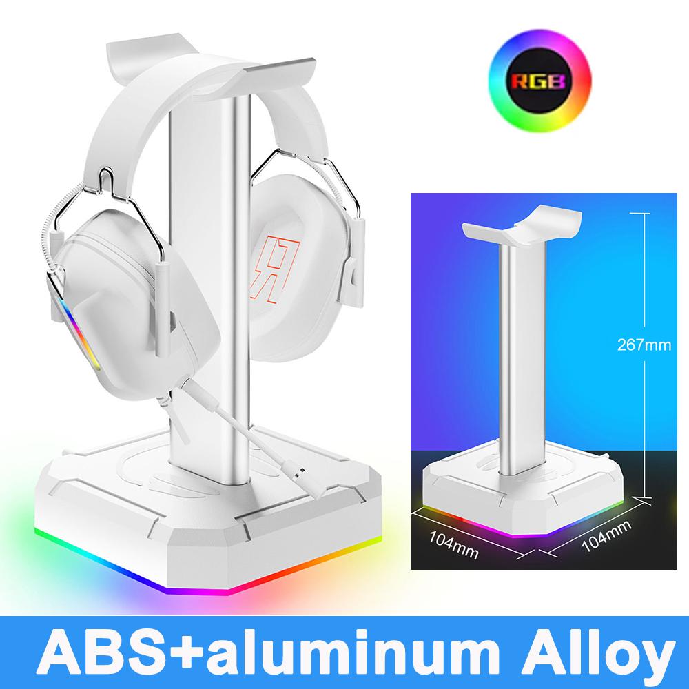 RGB Gaming Headphone Stand Glow Earphone Rack Dual USB Ports Desktop Display Bracket Headset Hanger For PUBG Computer Gamer