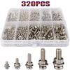 320-Piece Cross Round Head Bolt, Nut & Washer Set - M2 To M5 Sizes