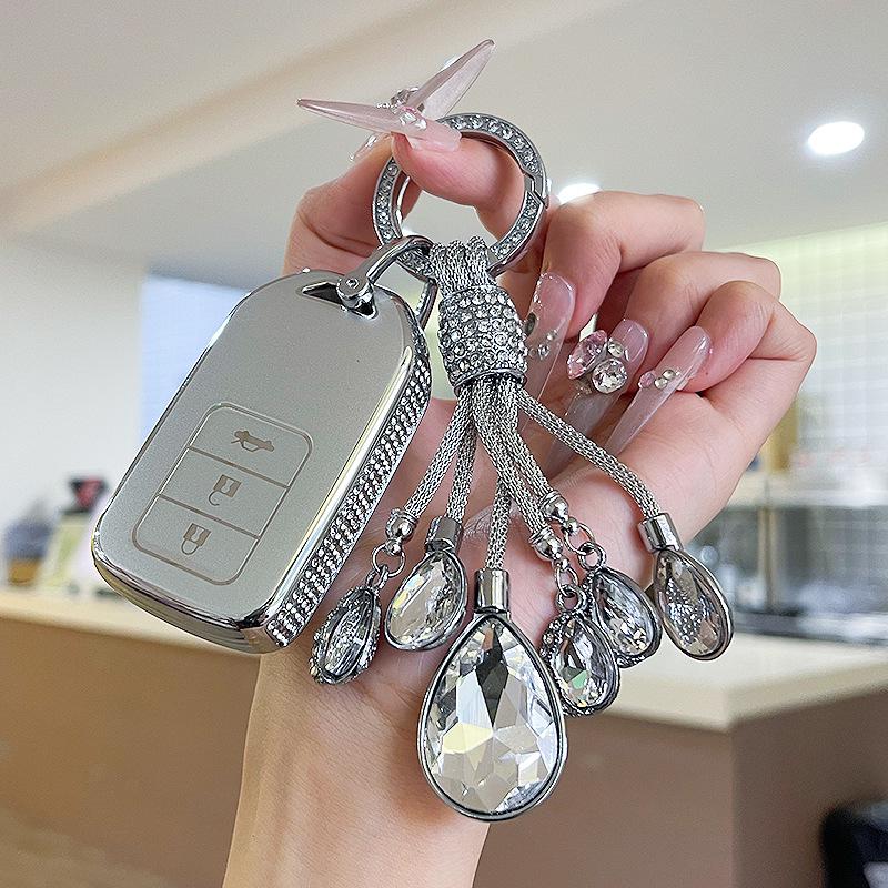 Premium Women's Car Key Case for Honda Accord, Civic, CR-V, Fit, Odyssey, Vezel, Lingpai, and XR-V