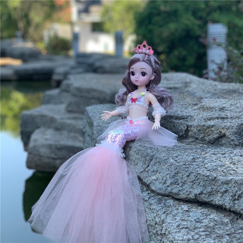 30 см кукла-русалка BJD с одеждой, головные уборы, 13 суставов, модная принцесса, платье русалки для маленьких девочек, аксессуары для кукол, игрушка своими руками в подарок