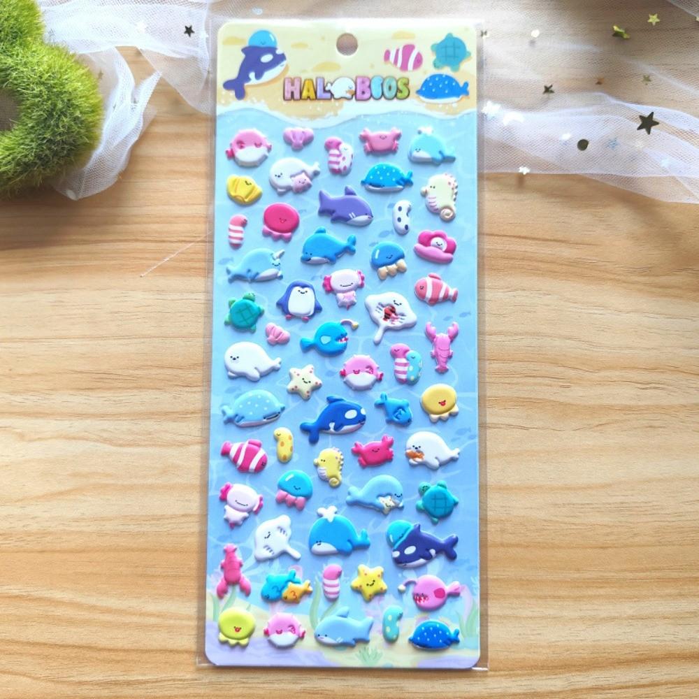 4 шт. 3D объемные наклейки Мультяшные животные для детей DIY Декор Награды в детском саду Магазин BulingBulingStickers