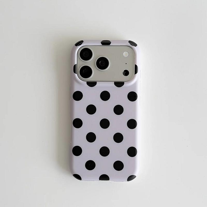 Корейский цветной круглый точечный матовый IMD TPU задняя крышка для для iPhone 1 16 17 Pro Max Чехол для телефона