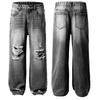Women's High Waist Washed Women's Jeans Fashionable Versatile Straight Leg Pants