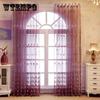 Экран на окно вышитый экран на окно фиолетовый серый желтый газовый экран гостиная спальня балкон затемняющие шторы