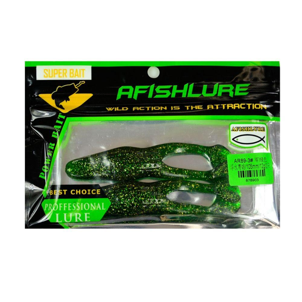 2PCS 3D Eyes Soft Frog Fishing Lures 10.5cm/12g Fishing Gear Product Mini Soft Lure  Fishing