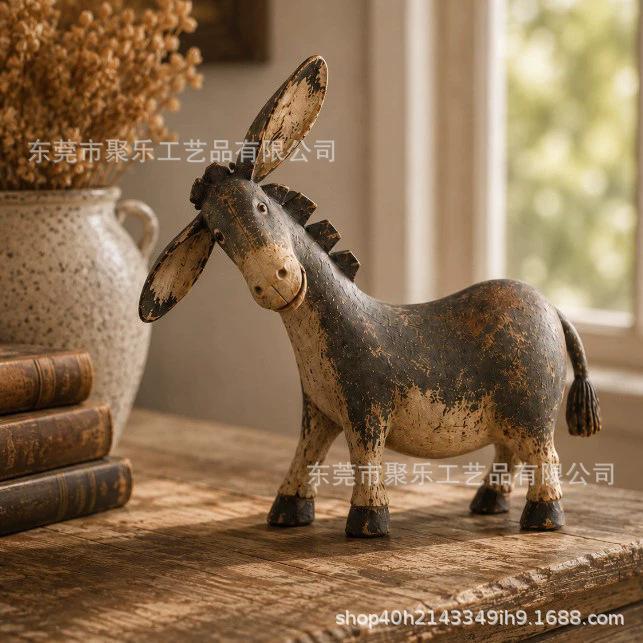 Creative resin craft animal figurines, home desktop scene decorations, and ambient ornaments