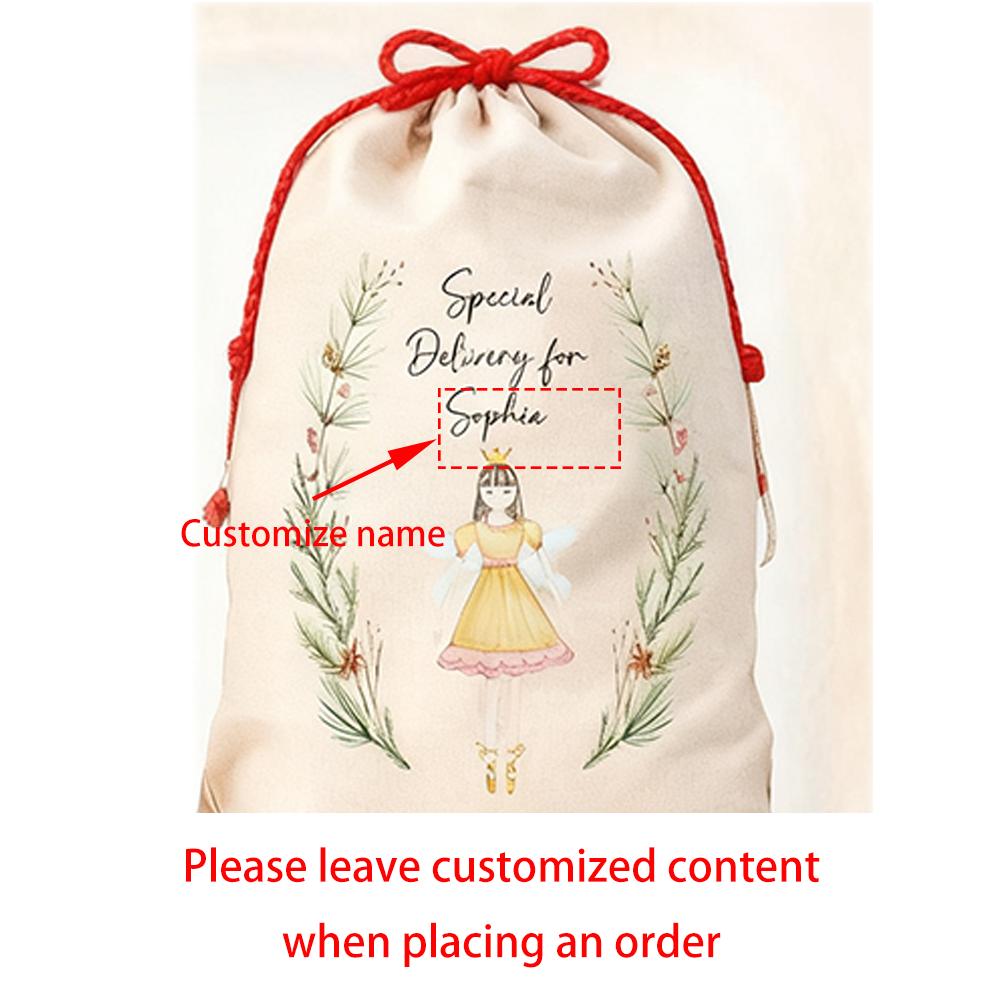 Personalised Christmas Eve Box Nutcracker Ballerina Gift Bag Ballet Gift Bag for Girls Special Delivery Christmas Santa Sack