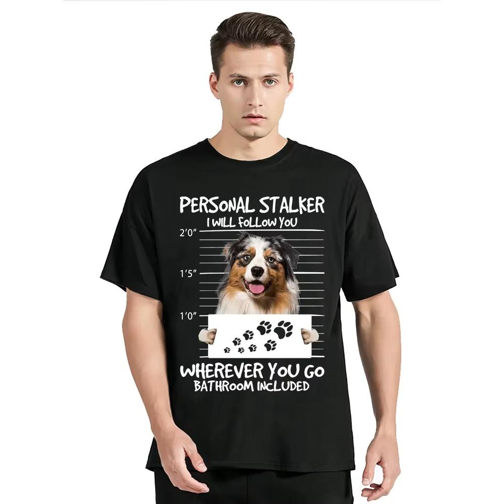 Harajuku Streetwear Aussie T-shirt Man Australian Shepherd T Shirt Funny Dog Gift For Her Him Dad Christma Tshirt Summer Tops